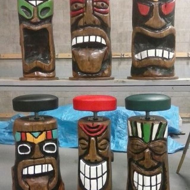 Custom Made Tiki Bar Stool By Wiele Wood Works Custommade Com