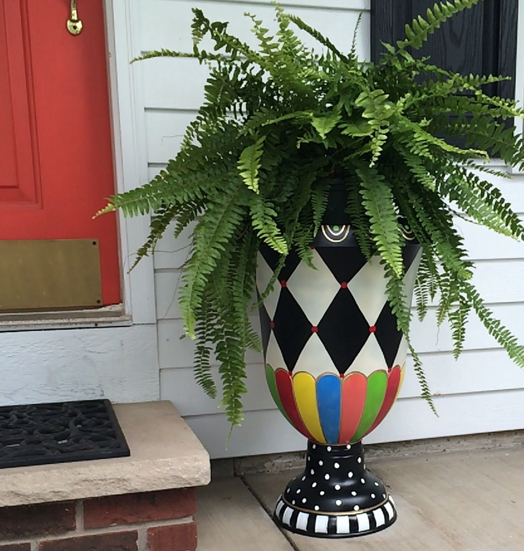 Buy Hand Made Painted Urn Planter // Whimsical Painted Planter Urn