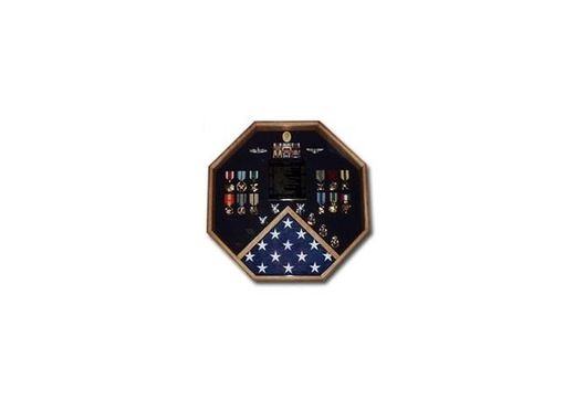 Custom Made Retirement Flag And Medals Display Cases