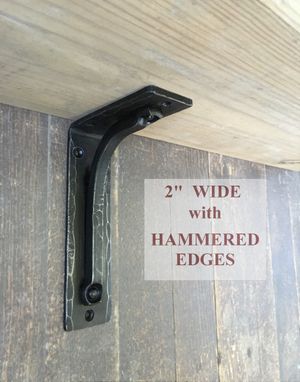 Custom Made Mantel Shelf Bracket 2" Wide Heavy Duty - Metal Modern Farmhouse Rustic Hand Forged Mantel  Corbel