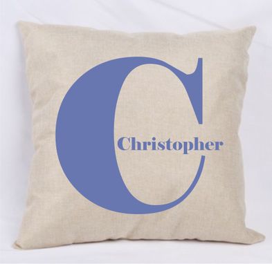 Custom Made Single Letter With Name Monogram Pillow Cover