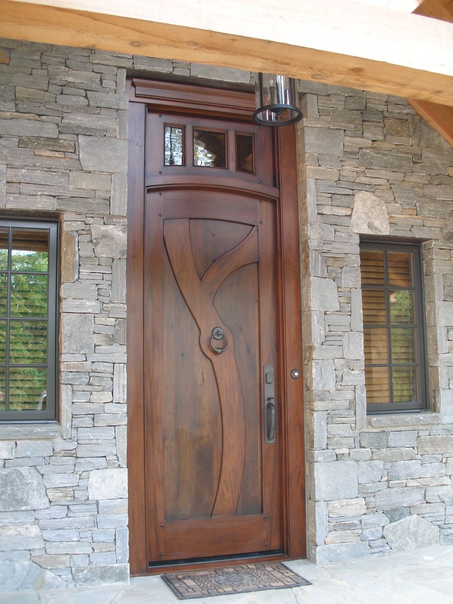 single wooden front doors