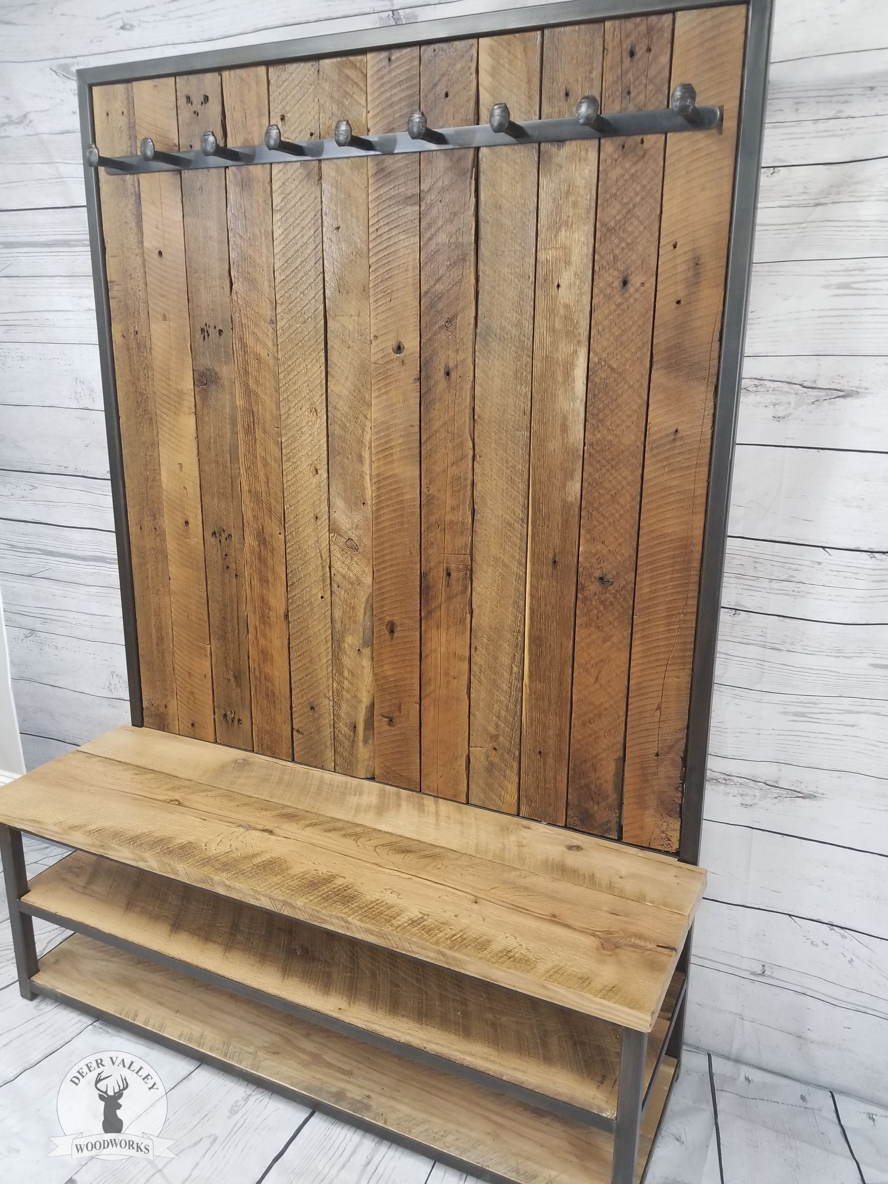 Buy Custom Made Reclaimed Barnwood Hall Tree, Reclaimed Wood Hall Tree