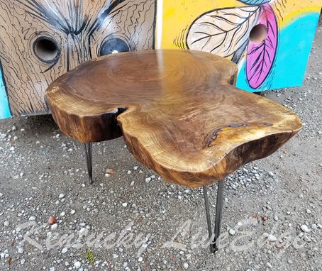 Custom Made Natural Wood Table- Live Edges- Log Table- Log Furniture- Round Table- Rustic- Coffee Table