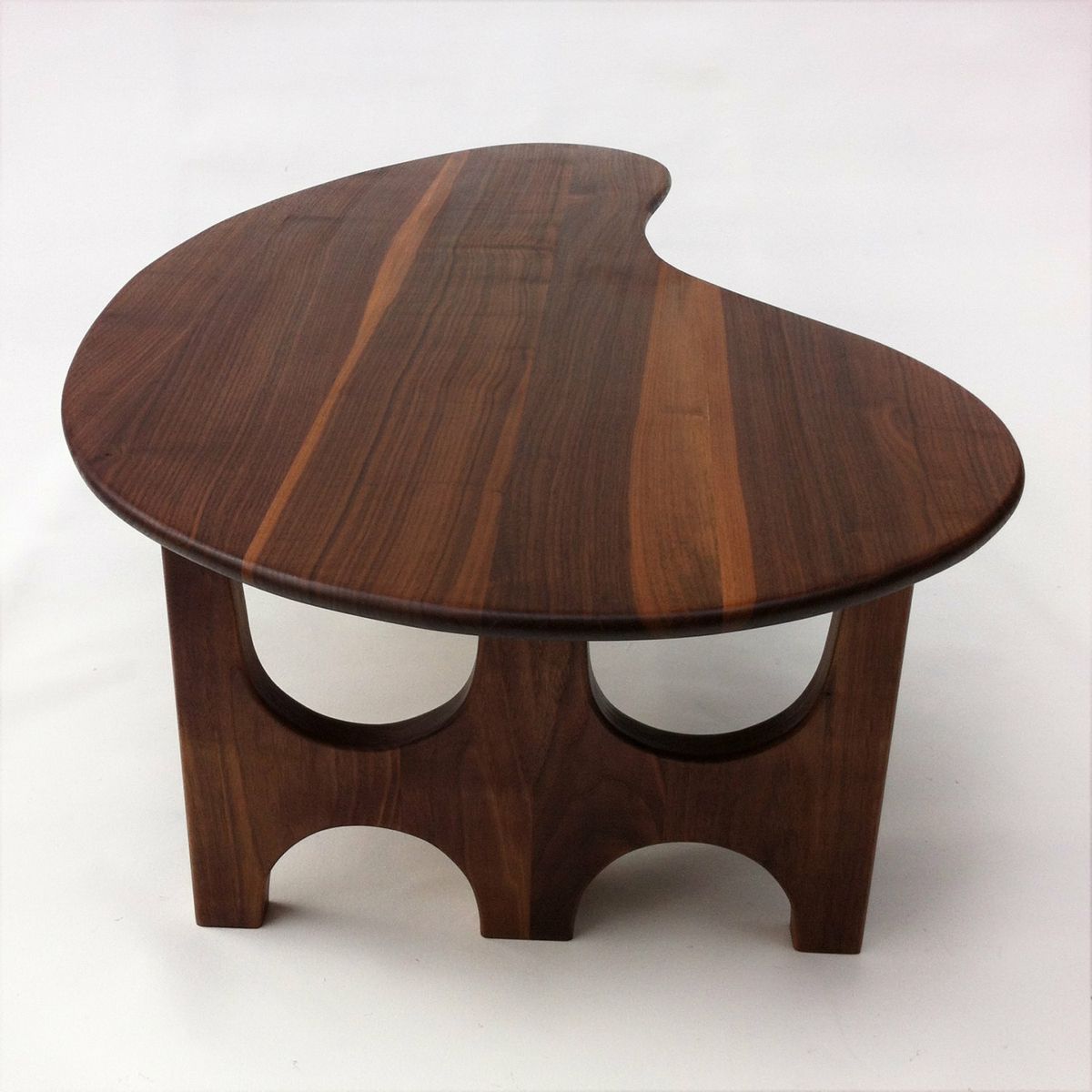Buy Handmade Coffee Cocktail Table With Trident Base Made Of Solid Walnut Kidney Bean Shaped Made To Order From Studio1212 Custommade Com