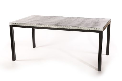 Custom Made Zinc Table  Zinc Dining Table - The Brooklyn Zinc Top Dining Table