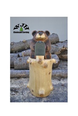 Custom Made Chainsaw Carved Bear Mailbox