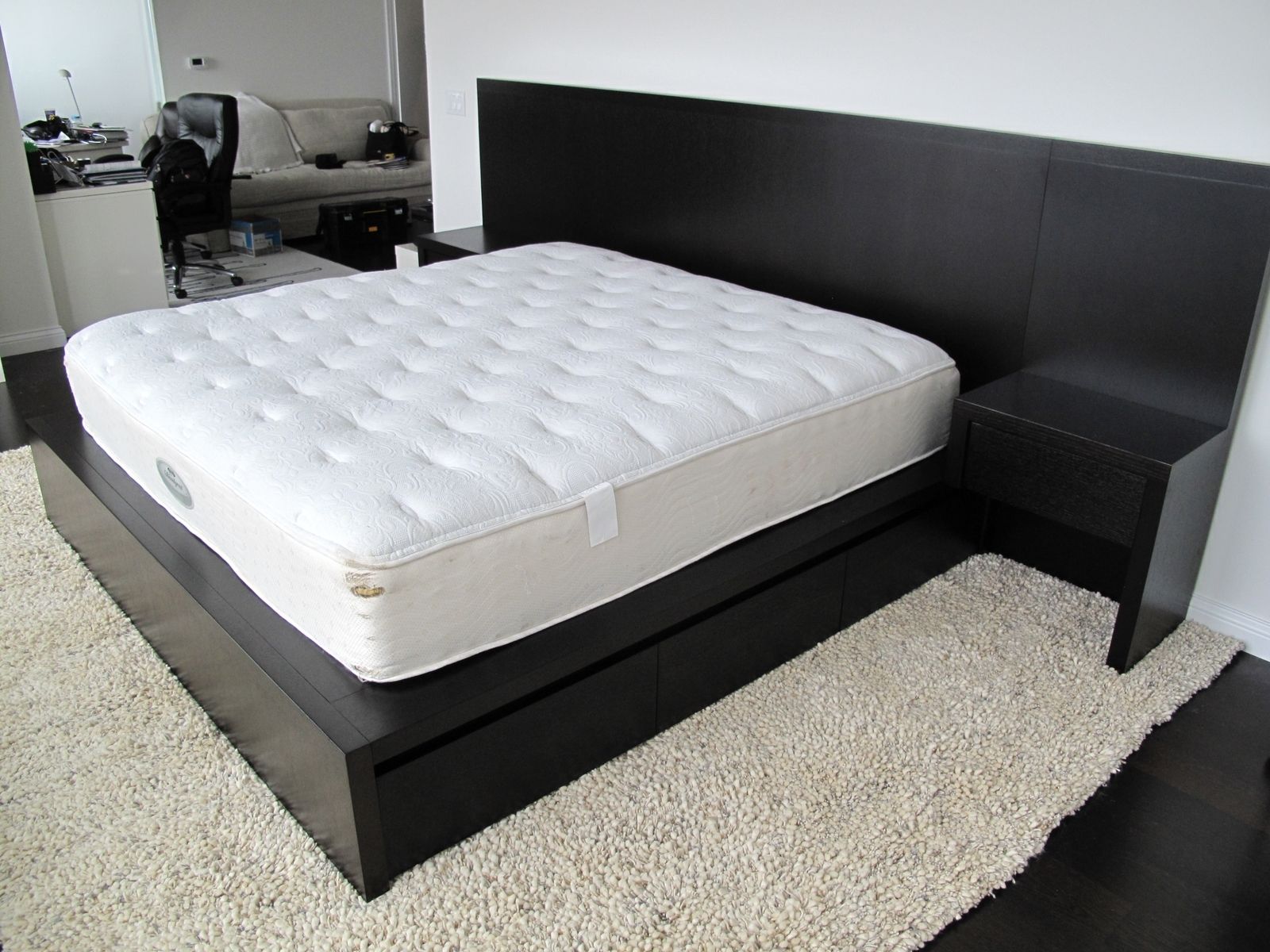 Custom Modern Espresso Bed With Storage by SahnLee Crafts, LLC