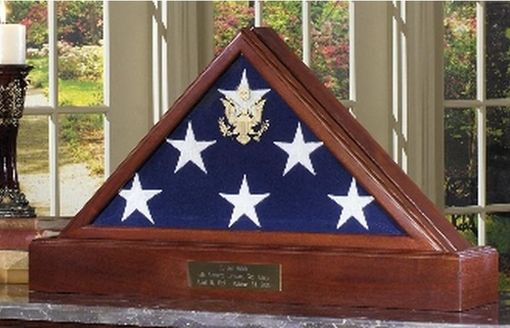 Custom Made Flag Case Pedestal For 5 X 9.5 Flag - Burial Flag