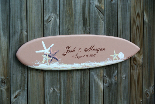 Custom Made Sea Star Guestbook, Wood Guest Book Surfboard, Beach Wedding Decor