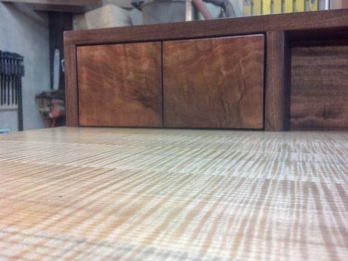 Custom Made Contemporary Exotic Wood Desk