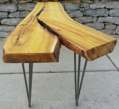 Custom Made Osage Orange Live Edge Coffee Table Modern Rustic Natural Edges Hairpin Legs