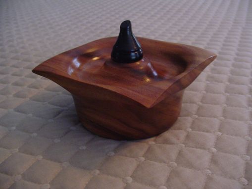 Custom Made Ring And Jewelry Bowl, Square Sided And Hand Craftedfrom Rosewood