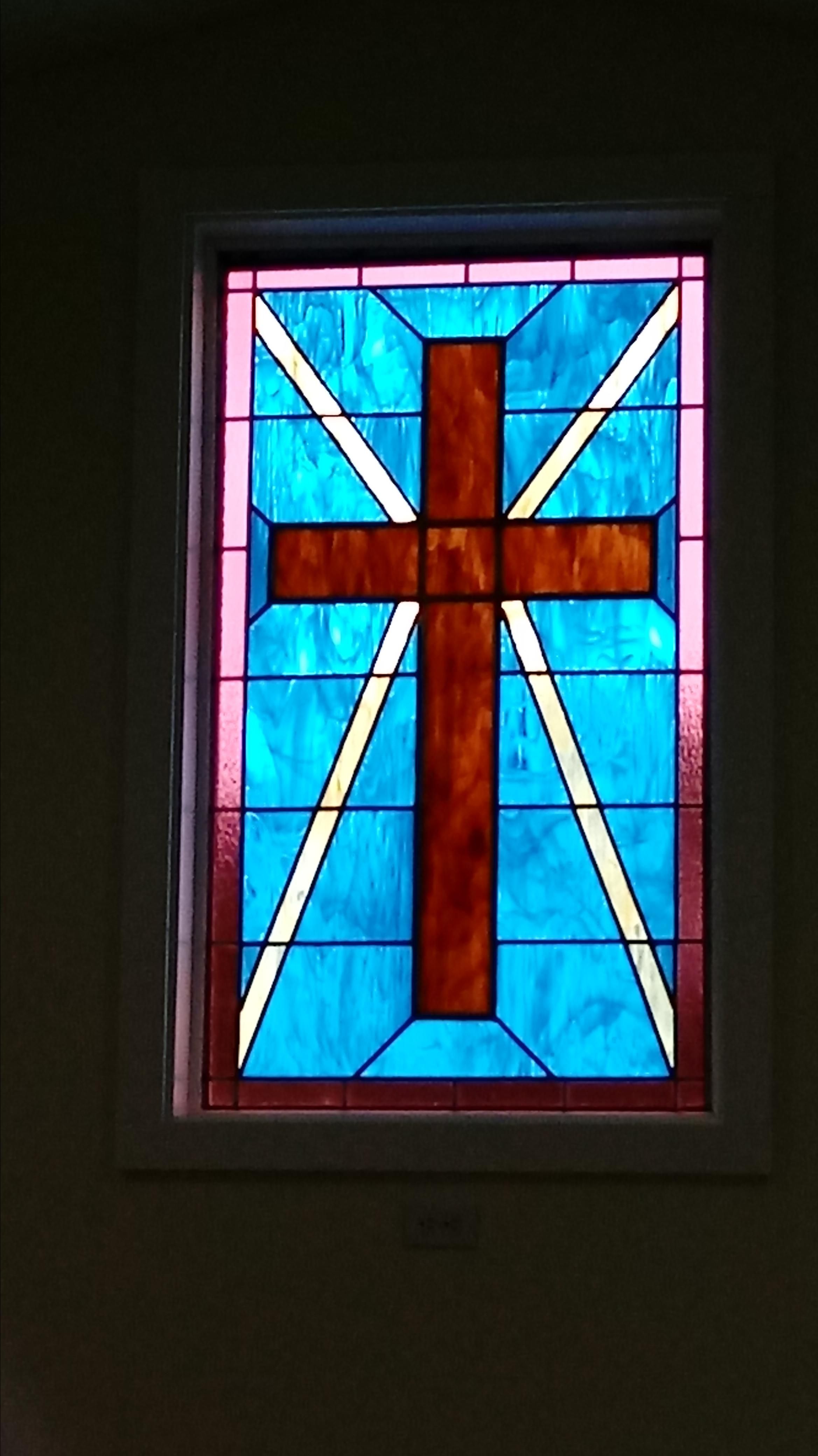 Custom Stained Glass Cross Window by Chapman Enterprises | CustomMade.com