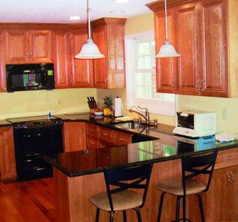 Custom Cherry Wood Kitchen With Black Granite Countertop By Arista