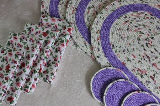 Custom Made Fabric Placemat, Napkin And Coaster Set - Oval - Dining - Tableware