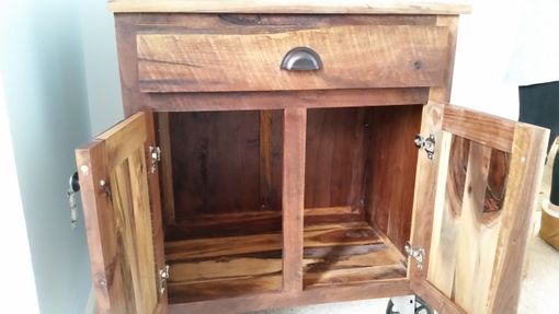 Custom Made Creative And Rustic Night Stand With Natural Walnut And Cherry.