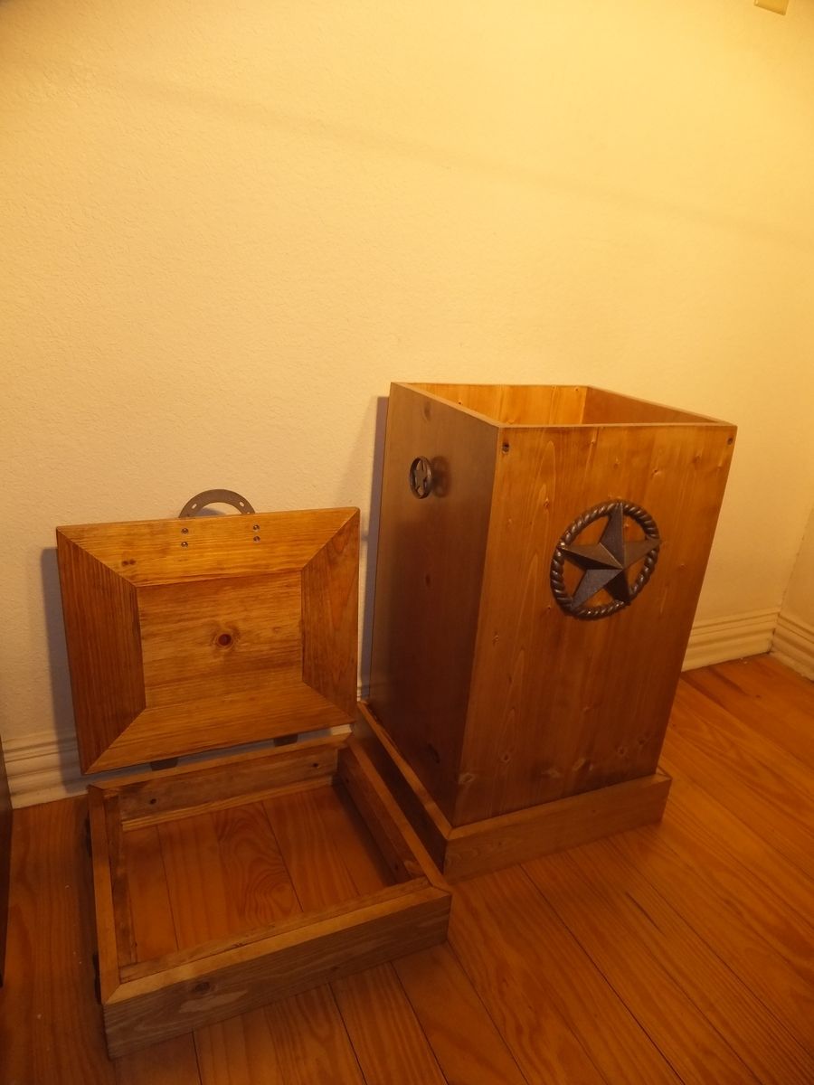 A Hand Crafted Rustic Wood Trash Can Made To Order From Thh A Hand Crafted Rustic Wood Trash Can Made To Order From Thh Creations Custommade Com