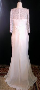 Custom Made Original Design -  Wedding Dress In Chiffon And Lace With Half Sleeve