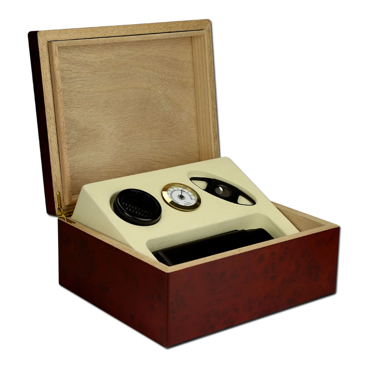 se Siden Tulipaner Hand Crafted 12-8125bg Executive Burl Cigar Humidor Kit by Torched Products  | CustomMade.com