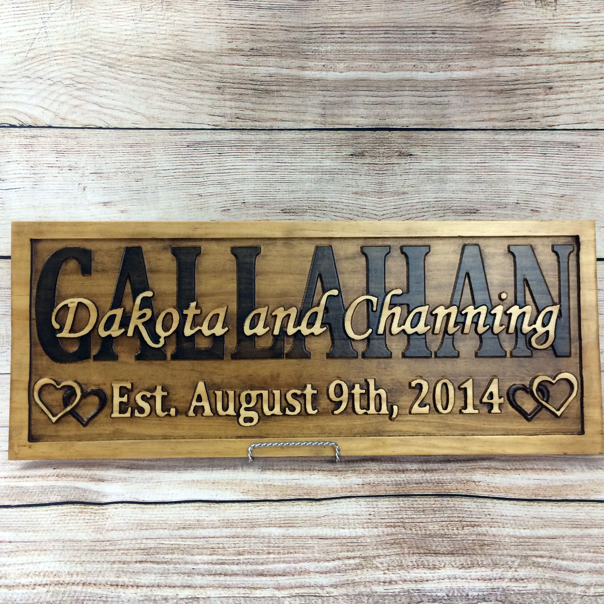 Buy Hand Crafted Last Name Established Sign Family Name Signs Wedding ...