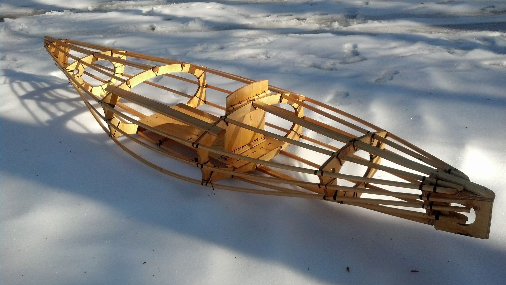 Handmade Skin On Frame Wood Kayak With Polyester Skin. by Drew's Up