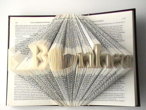 Custom Made Business Name Typography Art - Book Origami Featuring Your Business Name - Up To 10 Letters