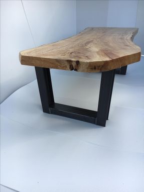 Custom Made Coffee Table,Live Edge,Natural Wood,Woodworking,Living Room,Office,Wood Table,Steel Base,Reclaimed
