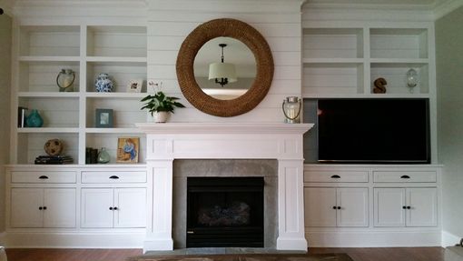 Custom Made Built-In Wall Unit With Fireplace Mantle