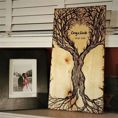 Custom Made Wood Anniversary Gifts For Him,Tree Art, Nature Art, Rustic Art, Cabin Decor,Birch Tree Art