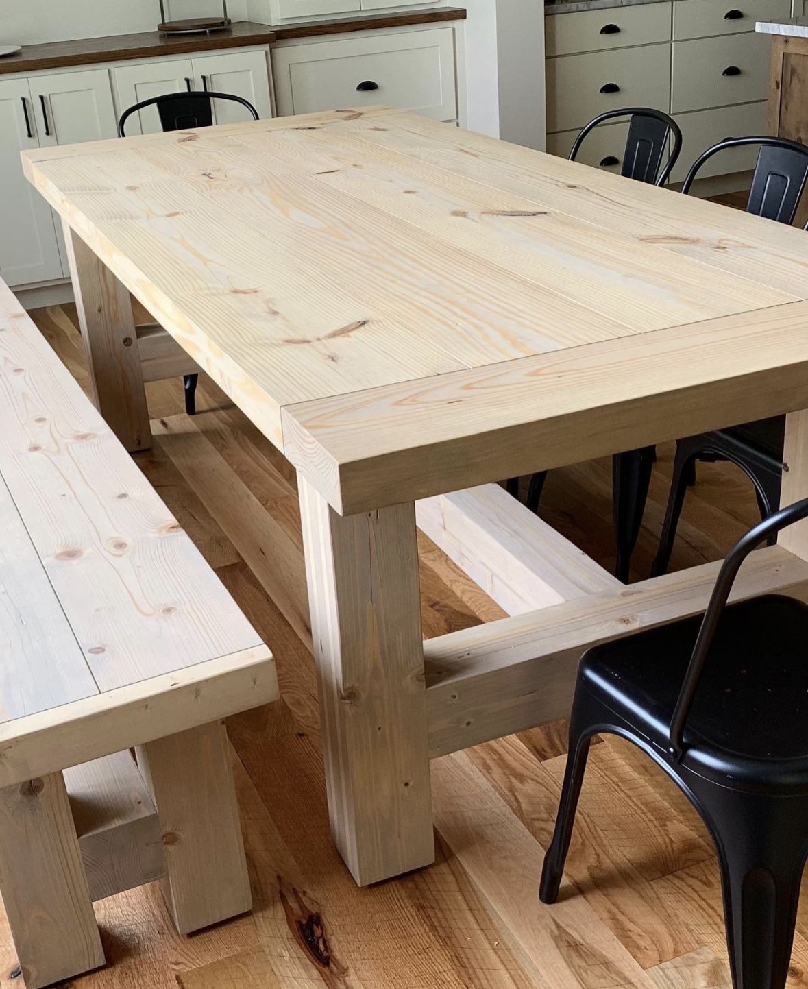 Hand Crafted Farmhouse Table | Chunky Farmhouse Dining Table by The