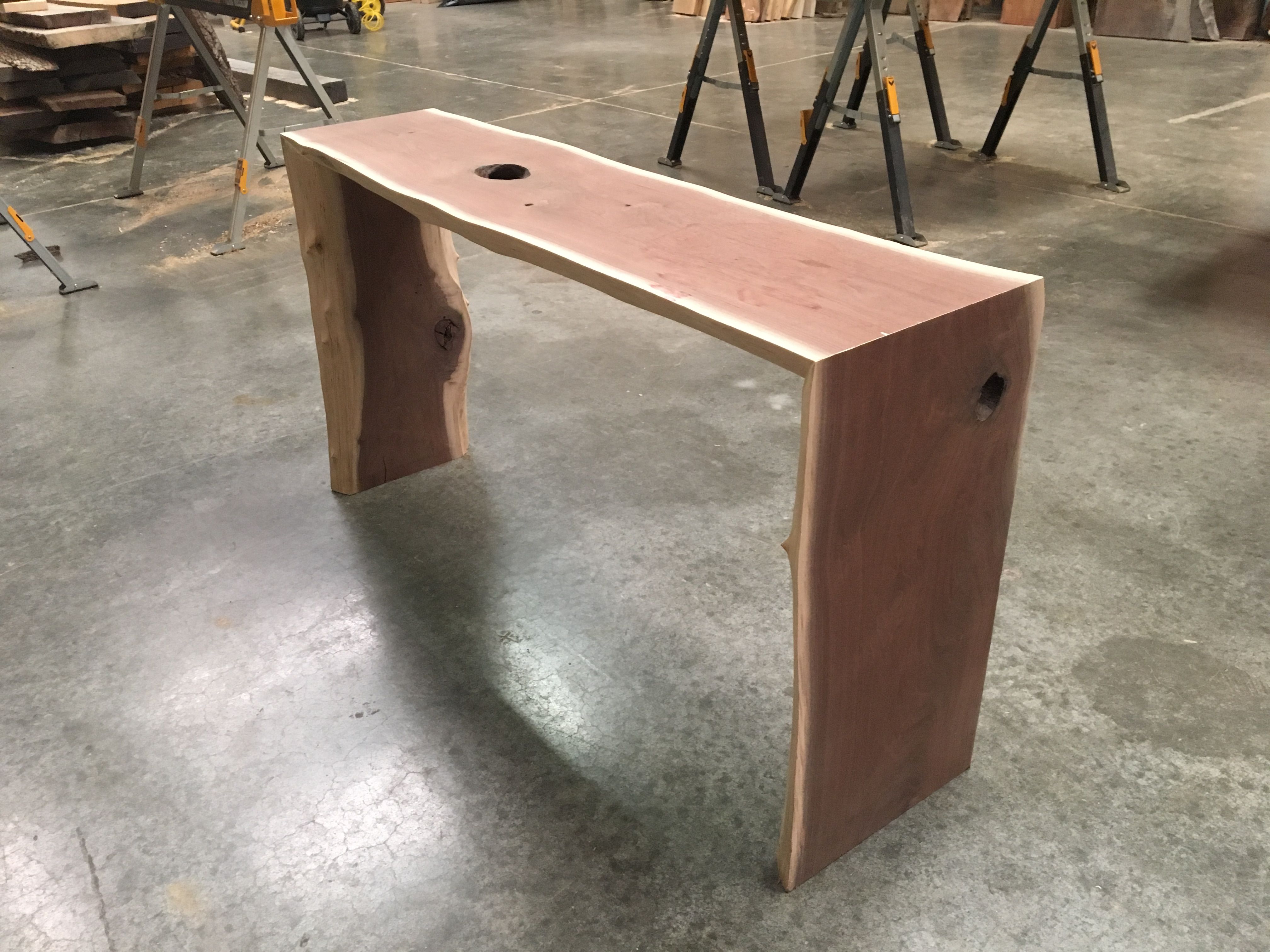 Hand Made Live Edge Black Walnut Waterfall Table by KC Custom Hardwoods