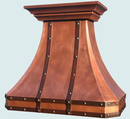 Custom Made Copper Range Hood With Double Crown