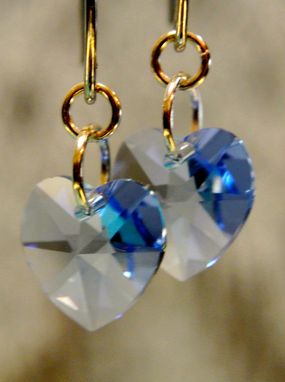 Custom Made Cindy’S Swarovski Crystal Hearts Earring In Sterling Silver, 14k Gold, Or Hypoallergenic Steel