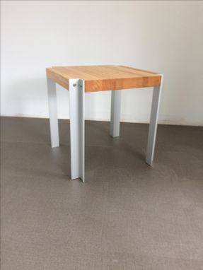 Custom Made Oak Edge Grain With Corner Notch And Anodized Aluminum Legs,