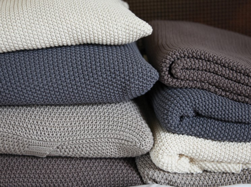 Custom Made Handmade Chunky Crochet Knit Pillow With Wood Buttons- Dark Grey