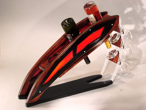 Custom Made Custom Industrial Contemporary Sculpture Art Wine Glass Rack
