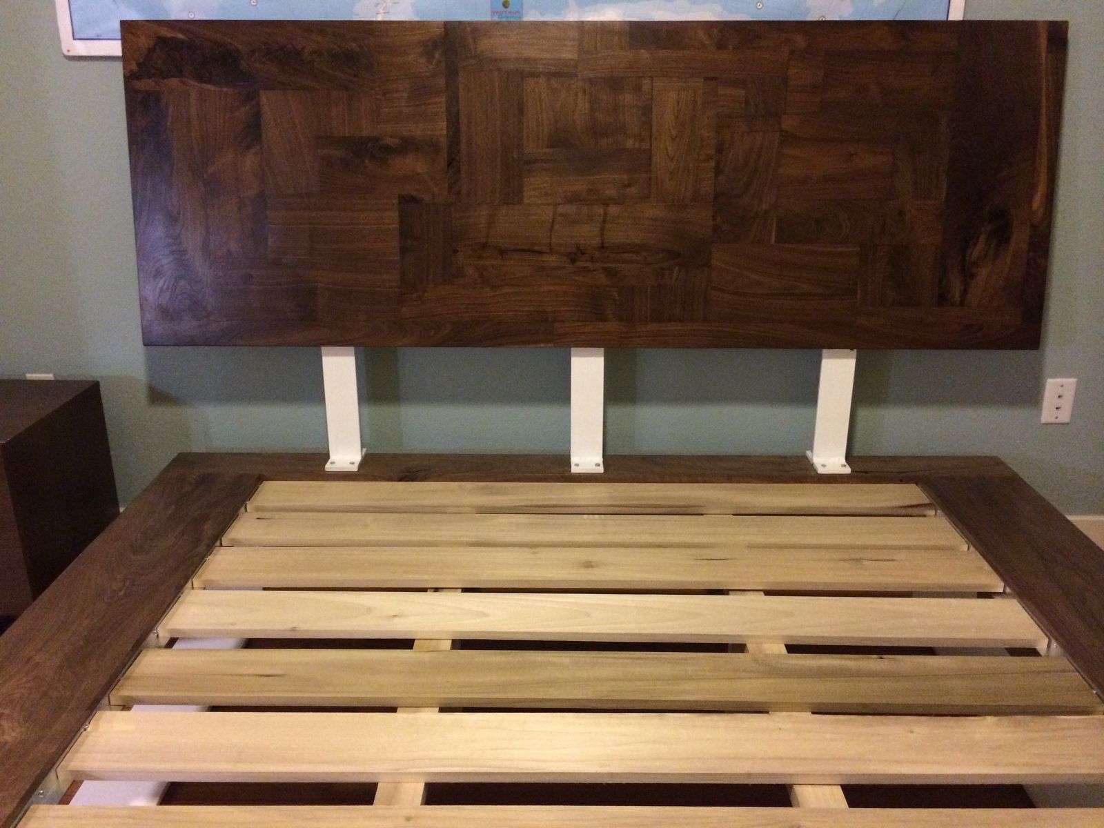 Hand Crafted Walnut And Steel Platform Bed by Edwood Studio