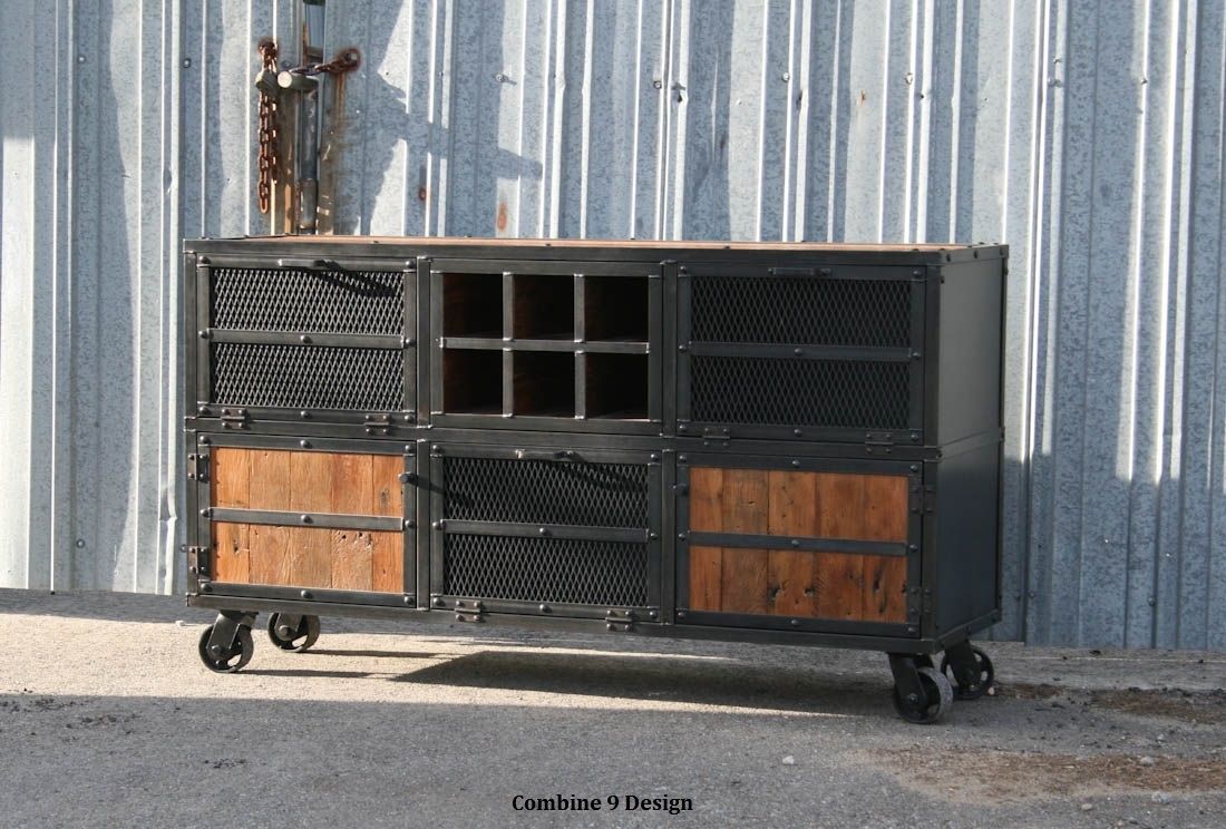 Bar Cart, Liquor Cabinet, Industrial 