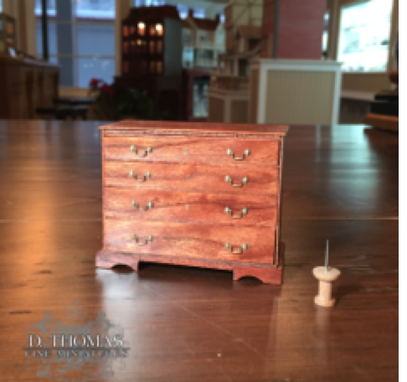 Custom Made 1/12 Scale Cherrywood Bachelor's Chest