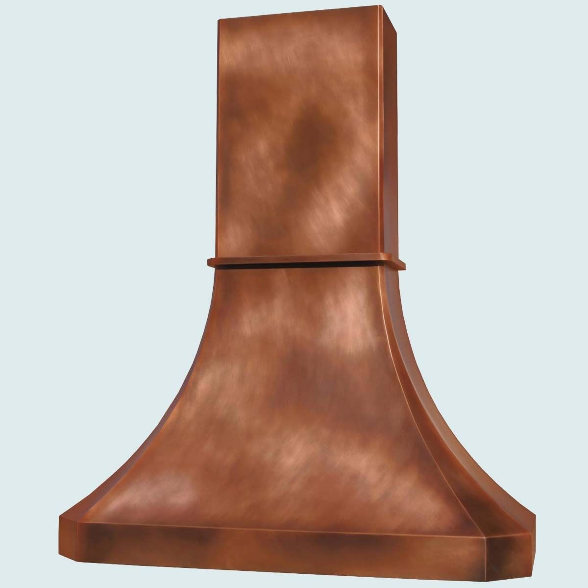 Hand Crafted Copper Range Hood With Tall Stack by Handcrafted Metal