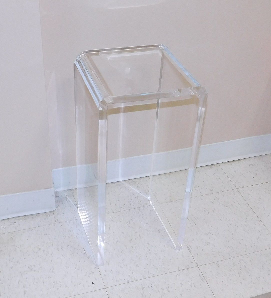 Buy Handmade Acrylic Waterfall Edge Side Table Hand Crafted, Custom