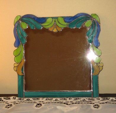 Custom Made Art Deco Stained Glass Mirror