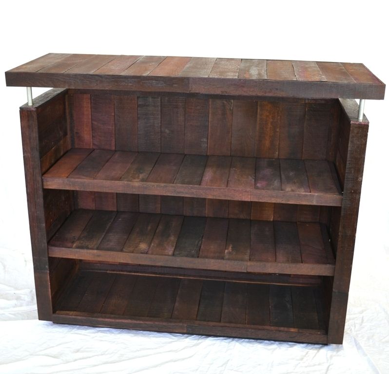 Custom Wine Barrel Hostess Stand Or Bar With Chalkboard Front Rostrum