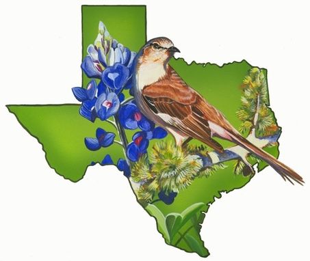 Custom Made Texas State Bird And Flower