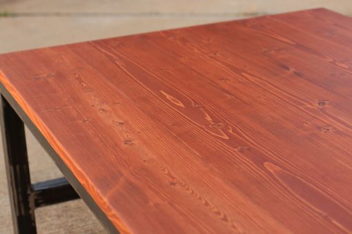 Custom Made Raw Steel & Pine Coffee Table