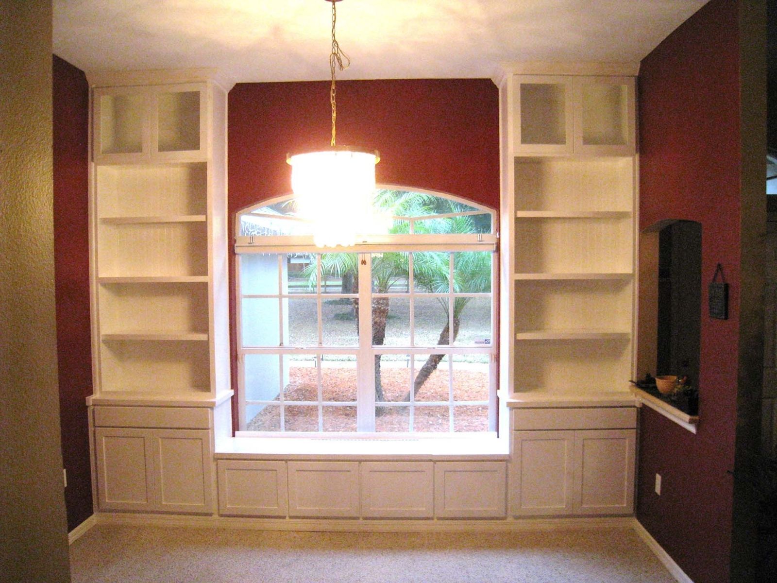 Built in deals bookcase around window