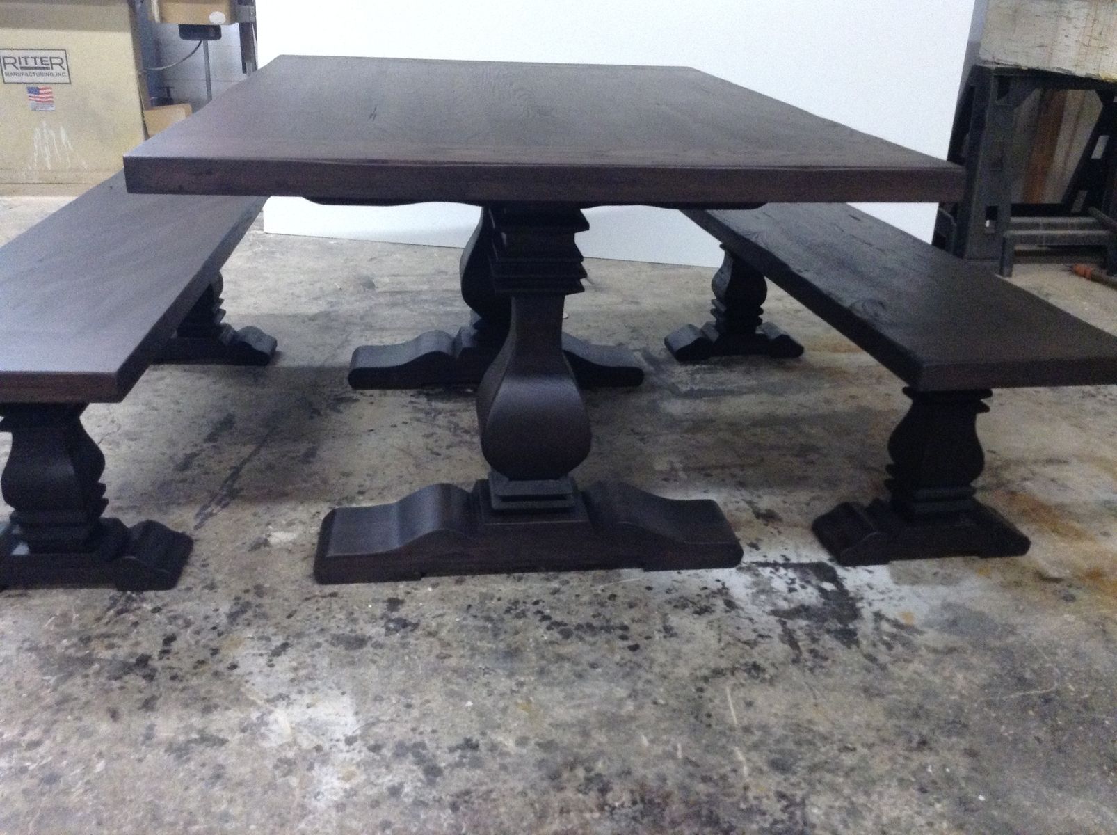 Handmade Ebony Trestle Dining Table Benches By Santini Custom Furniture Custommade Com