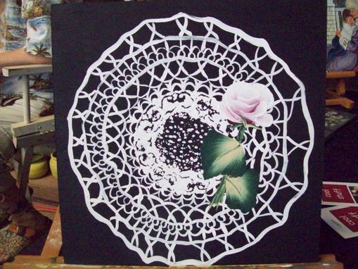 Custom Made Original Painting On Masonite Titled: Rose For Mom