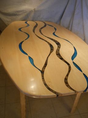 Custom Made Maple Dining Table With Flowing Patterns Inspired By Nature